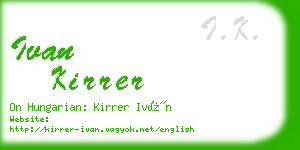 ivan kirrer business card